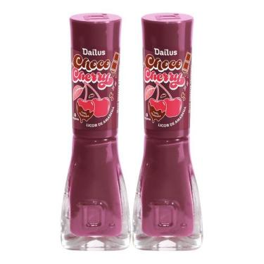 Imagem de Kit 2 Esmalte Dailus Choco Cherry Cremoso Cor Licor Amarena 8ml