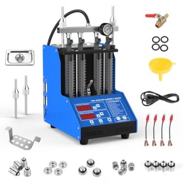 Imagem de CMTOOL Máquina de limpeza de injetor de combustível kit de máquina de limpeza ultrassônica de injetor de combustível com 9 modos de teste motocicleta automotivo 4 cilindros injetor limpador e testador