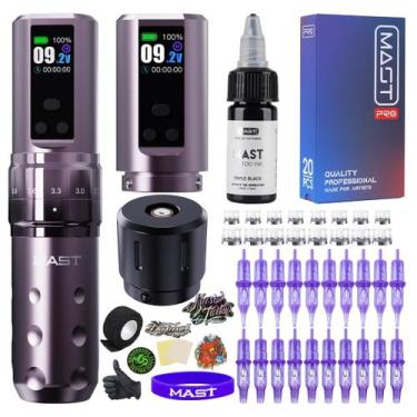 Imagem de Kit de tatuagem MAST Fold2 Pro sem fio com 2 baterias e tinta - MAST T