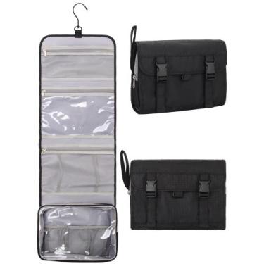 Imagem de Bolsa de higiene suspensa Relavel Travel impermeável preta de nylon
