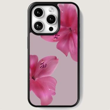 Imagem de Capa de telefone para iPhone 16 Pro - bonita, moderna, estética, padrão de designer, proteção rígida - serve para Apple iPhone 16 Pro para mulheres e homens (Lily, iPhone 16 Pro)