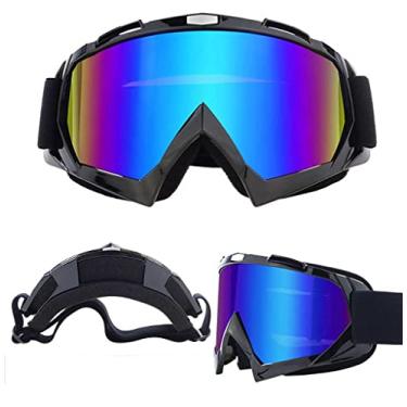 Imagem de First Choose Óculos de Motocross Motocross Bike Off Road Racing Goggle Anti-riscos À Prova de Poeira Dobrável UV400 (Preto Multicolorido), X600