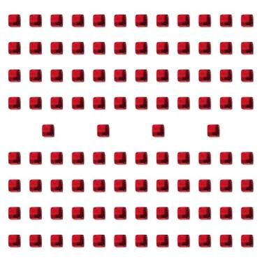 Imagem de Fenteer 100 peças de blocos de cubos de acrílico, blocos de construção, jogo de tabuleiro educacional de seis lados, brinquedos de treinamento sensorial para, Vermelho