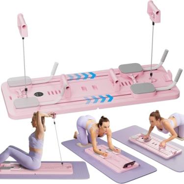 Imagem de Conjunto De Pranchas De Pilates Multifuncional - Treino Básico, Rolo De Roda Abdominal, Treinador De Abs, Prancha De Exercícios Dobrável Para Eficácia, One Color, A