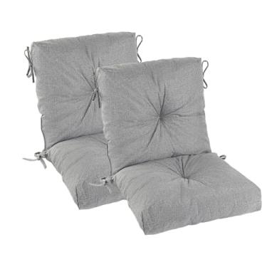 Imagem de LYLNBYWK Conjunto de 2 almofadas para cadeira de jantar de pátio, almofadas grossas para cadeira de balanço para ambientes externos, respirável e resistente ao desbotamento, 50,8 x 50,8 x 12,7 cm