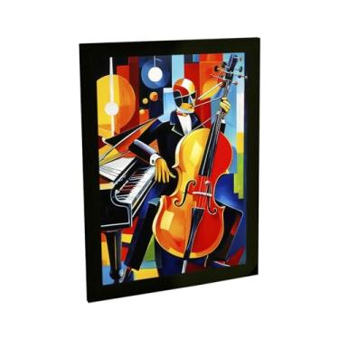 Imagem de Quadro Decorativo Violoncelo E Piano Ilustração Pop Art Decoração Poster Quarto Sala