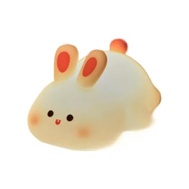 Imagem de Luminária de Mesa Infantil Bichinhos Recarregável Toque Touch em Silicone – Lâmpada Noturna Fofa e Macia(COELHO)