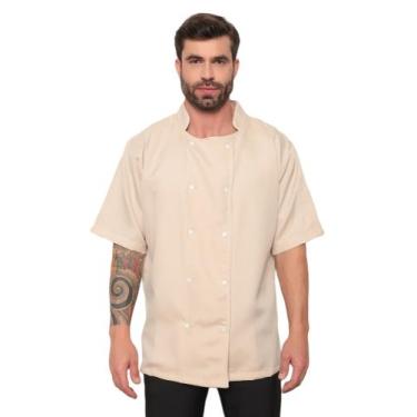 Imagem de Dolma Chef Masculina Manga Curta Bege Milão - Gardenia Jalecos, P