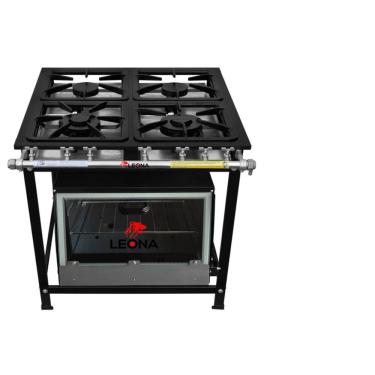 Imagem de Fogão Industrial 4 Bocas 30x30 P5 com Forno Leona