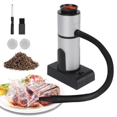 Imagem de BORUIT Kit de coquetel e defumador de alimentos, infusor de fumaça fria de 2 velocidades para coquetéis, uísque, carne, churrasco, queijo – Inclui lascas de madeira e acessórios, presente ideal para