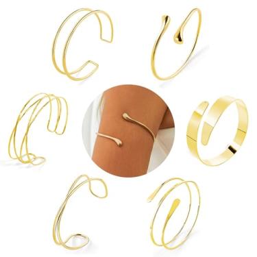 Imagem de FIRSAUKI Pulseira minimalista de braço de bobina, para mulheres, ajustável, braço, braço, aberto, conjunto de joias, Adjustable, Ferro, Sem Pedra Preciosa