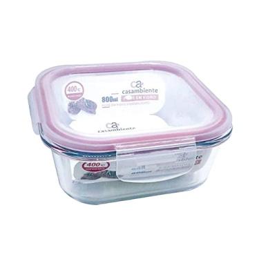 Imagem de Pote Quadrado, Tampa Lock, Vermelho, Casambiente