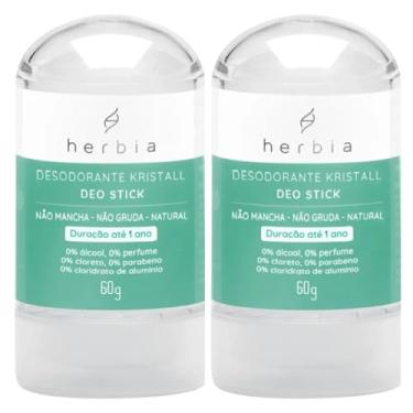 Imagem de Desodorante Kristall Herbia Stick 60g Natural e Vegano Cristal 2 Unidades
