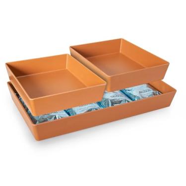 Imagem de Gourmet Mix Mesa Térmica Fria Melamina 50x30 1 Cuba 1/2 Terracota GX5768 com Gelo Gel