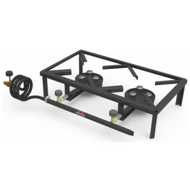 Imagem de Fogão Industrial 2 Bocas Progás Alta Pressão 6 Caulim Retangular F2B6