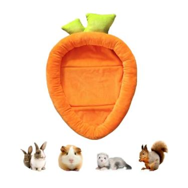 Imagem de MiOYOOW Cama de porquinho da índia, camas de coelho em forma de cenoura, lavável na máquina, animais pequenos, almofada quente com borrachas antiderrapantes para hamsters, furões, ouriços, chinchilas