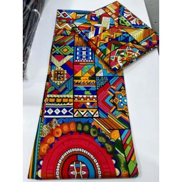 Imagem de Tecido Ankara Wax Print Tecido 6 jardas para vestido de festa