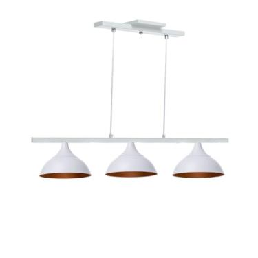 Imagem de Lustre Luminaria Pendente Triplo Panamá Aluminio Decorações (Branco)