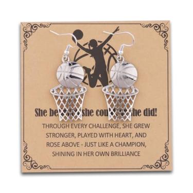 Imagem de MAOFAED Presente de jogador de basquete, brinco de basquete para ela, presente para amantes de esportes, presentes inspiradores (desafioBrincos de cesta)