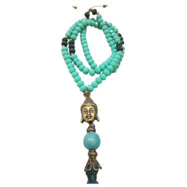 Imagem de Japamala pulseira terço 108 contas de cristal verde