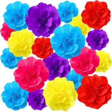 Imagem de Flores de papel crepom mexicano Hsei Day of the Dead 19 unidades