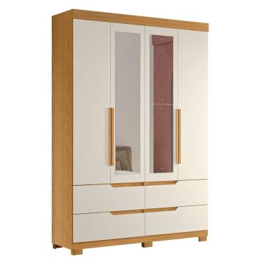 Imagem de Guarda Roupa Solteiro 160cm com Espelho Doble Cinamomo/Off  - Albatroz