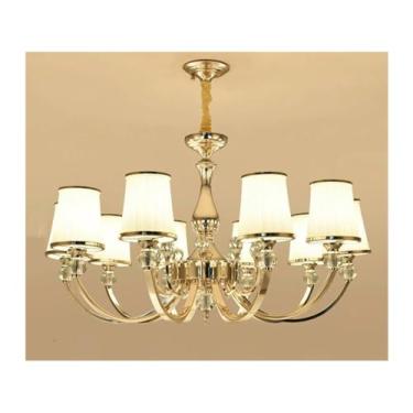 Imagem de Lustre de cristal cromado E14 LED Lustre dourado compatível com sala de estar, quarto, sala de jantar moderna Instalação de iluminação, lâmpadas de lustre