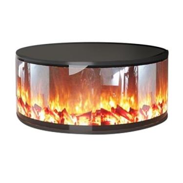 Imagem de Lareira Decorativa Lareira elétrica cilíndrica, lareira autônoma/embutida, moderna decorativa LED toroidal, chama ajustável, controle remoto(60cm)