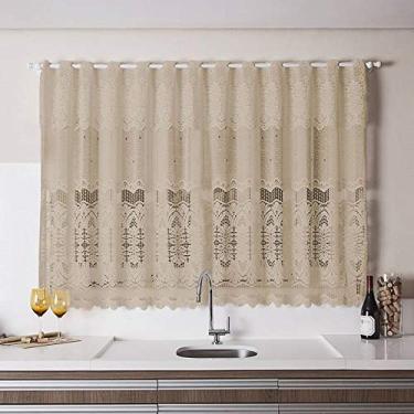 Imagem de CORTINA DE RENDA PARA COZINHA COM BANDÔ CLÁSSICA DESERT ARABESCO 2,80M X 1,50M X 30CM