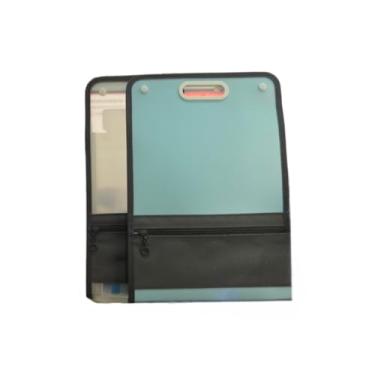 Imagem de Pasta Sanfonada Organizadora para Documentos com 12 Divisórias em Plástico Cristal Tamanho A4 - Uso Escolar e de Escritório(2,MASCULINO（com ziper))