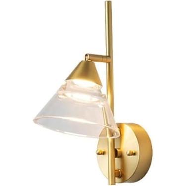 Imagem de Luminária de parede para banheiro, luminária de parede LED moderna, luminária de parede de cobre, luminária de cabeceira de quarto, 5W, 3 cores, lâmpadas de cabeceira com escurecimento, luze