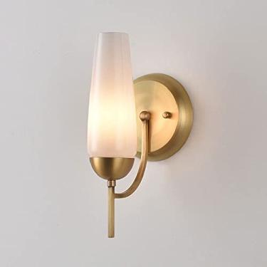 Imagem de Luminária de parede nórdica de vidro, luminária de parede de metal dourado, luminária de parede moderna, arandela de decoração para casa, para quarto, cabeceira, sala de estar, corredor, pen