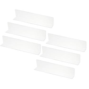 Imagem de PATIKIL Pacote com 6 divisórias de prateleira para organização de armários, 28 x 3 x 6 cm, separador de armário de acrílico, prateleiras de armário de cozinha, bloqueador sob a cama para quarto