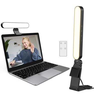 Imagem de InnoGear Luz de videoconferência, luzes de vídeo na câmera para monitor de mesa, iluminação de transmissão de LED com controle remoto e de toque, iluminação com zoom de selfie, para webcam de