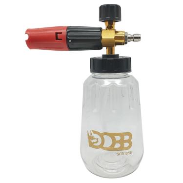 Imagem de Aplicador Snow Foam Canhão de Espuma Profissional 1/4 1L Garrafa Transparente Rosca Larga com Engate Rápido