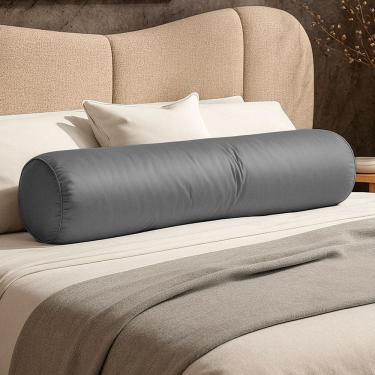 Imagem de Almofada Travesseiro Bastão Tubo Rolo Dot 140cm Macia Veludo Cinza - Desk Design