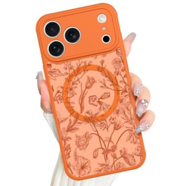 Imagem de AIGOMARA Capa magnética para iPhone 17 Pro, compatível com Magsafe fofa flor de sálvia padrão floral protetor de tela proteção de câmera fosco translúcido capa de telefone para mulheres meninas