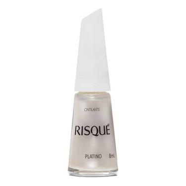Imagem de Esmalte Risqué Branco Cintilante Platino 8ml, 8ML, Branco