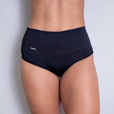 Imagem de Kit 3 Calcinhas Cinta Modeladora Compressão Cós Alto Reduz Medidas Pós