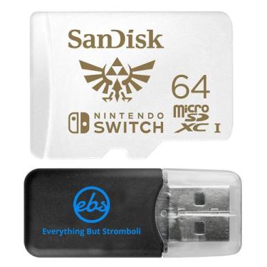 Imagem de Cartão de memória SanDisk 64GB Micro SD Nintendo Switch com leitor - E