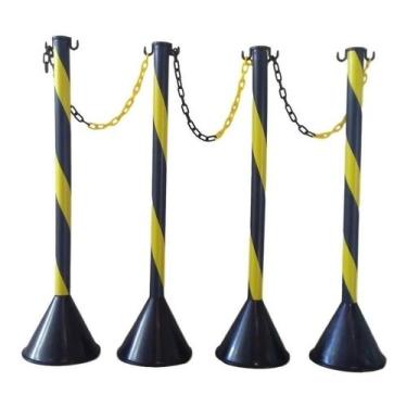 Imagem de 4 Pedestal Organizador De Fila + 10 Mts Corrente escolher a cor + Brin