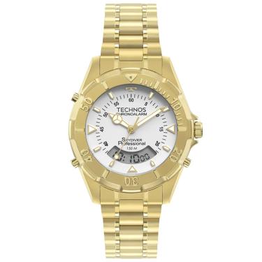 Imagem de Relógio Technos Masculino Ref: Wt2050afn/1b Skydiver Anadigi Dourado