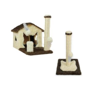 Imagem de Arranhador Casa Para Gatos Sem Rede Poste P Torre  Sisal - Miupet, CAR