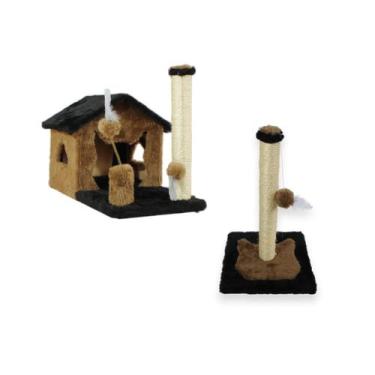 Imagem de Arranhador Casa Para Gatos Sem Rede Poste P Torre  Sisal - Miupet, PRE