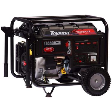 Imagem de GERADOR TOYAMA A GASOLINA TG6500CXE, MONOFASICO, 115/230V, 60HZ, 5.5KW, PART ELETRICA/MANUAL, COM RODAS