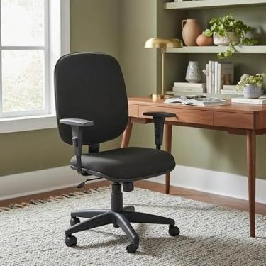 Imagem de Cadeira Diretor Escritório com Base Giratória Relax Braços Reguláveis Tecido Jserrano Preto 120 kg