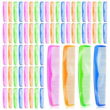Imagem de Etenpo Pacote com 100 pentes a granel, pentes de bolso a granel, pente colorido grosso e fino para abrigo Airbnb de hotéis sem-teto, 4 cores, 100