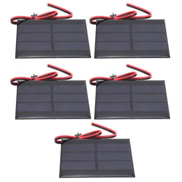 Imagem de Placa de módulo de fonte de alimentação com fio de 30 cm, mini painel solar, 5 peças CC 0,65 W 1,5 V mini módulo de painel solar DIY para carregador de brinquedos leves, 0,65 W 1,5 V 0,43 A mini