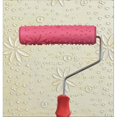 Imagem de canjoyn Rolo de pintura com padrão DIY de 18 cm, rolo de borracha decorativo, rolo de textura de arte decorativa com alça de plástico (modelo D0)