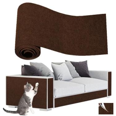 Imagem de Protetor de Sofá para Gatos 40x200cm - Arranhador Adesivo Super Resistente para Carpete e Móveis, Evita Arranhões (Brown)